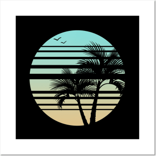 Synthwave - Vaporwave - California - Florida - 80s - Blue & Yellow Posters and Art